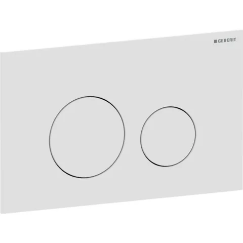 Смывная клавиша Geberit Sigma40, круглая, двойной смыв: белый матовый / Легкоочищаемое покрытие, белый матовый, без отпечатков